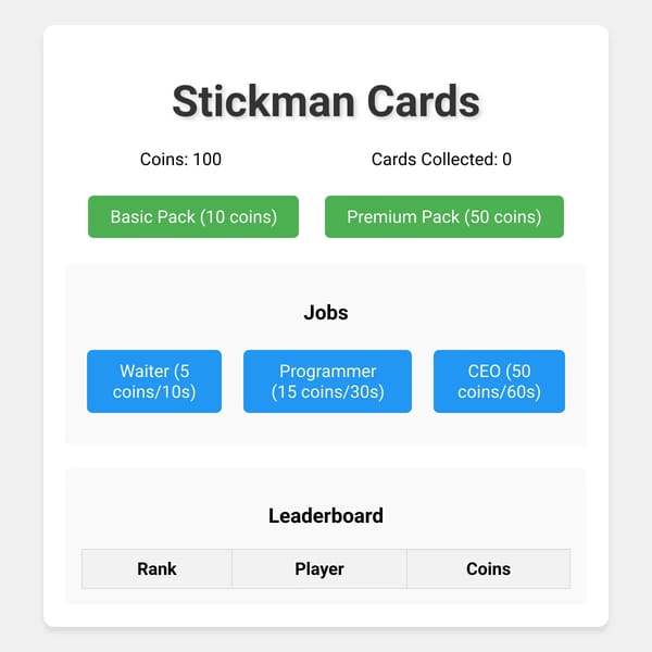 Stickman Cards