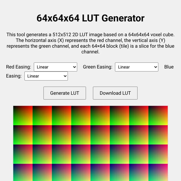 64x64x64 LUT Generator