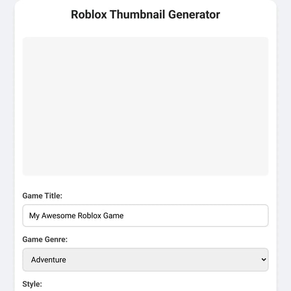 Roblox Thumbnail Generator