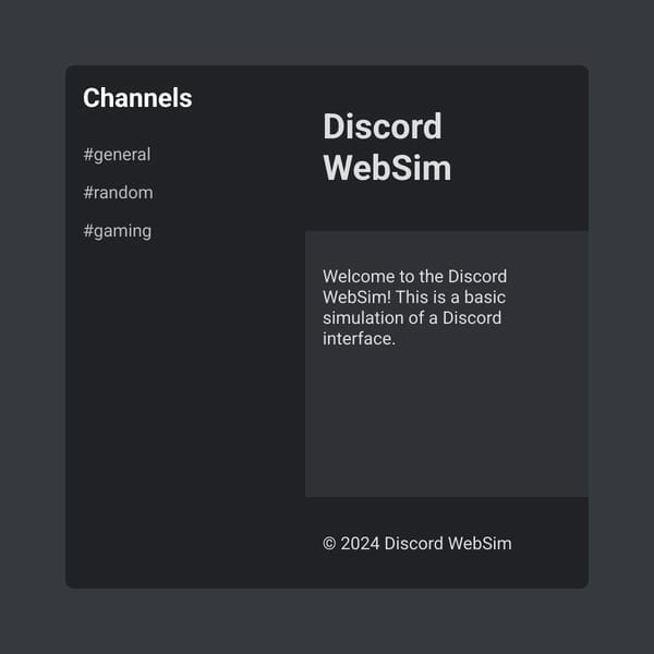 Discord WebSim