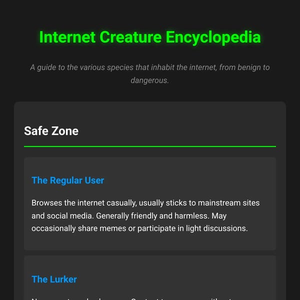 Internet Creature Encyclopedia