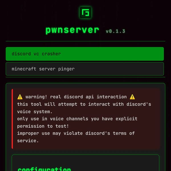 pwnserver v0.1.6 (new section)