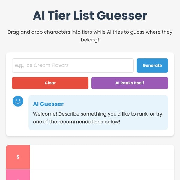 AI Tier List Guesser