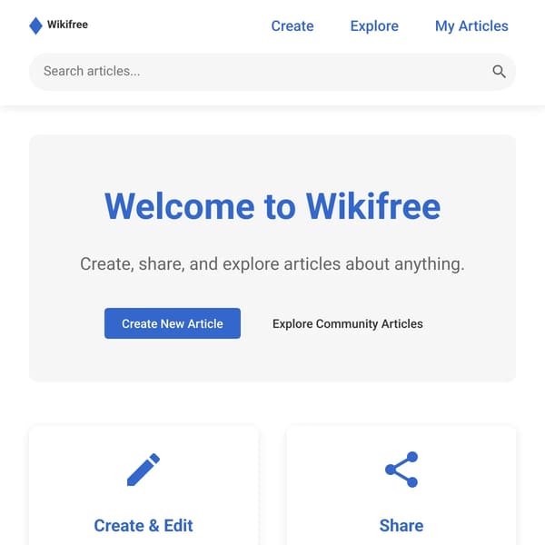 Wikifree - Create & Share Articles