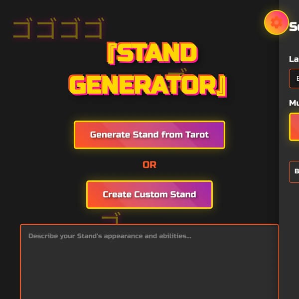 Stand Generator | ゴゴゴゴ