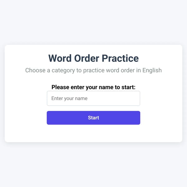 Word Order Practice