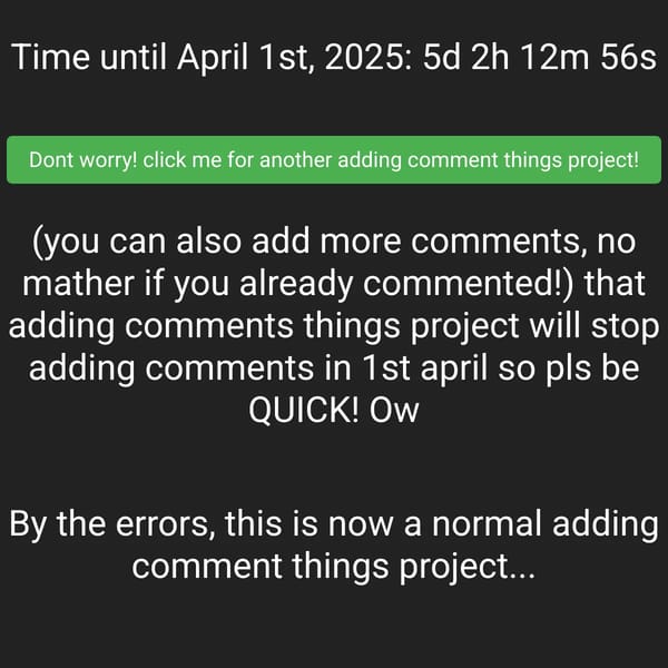 adding MORE comment things...