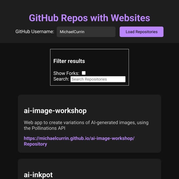 GitHub Repo Websites