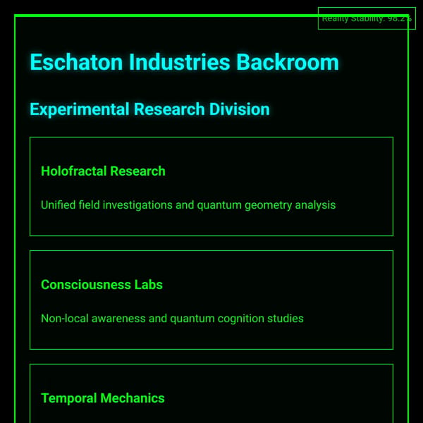 Eschaton Industries Terminal - Seed Hierarchy Analysis