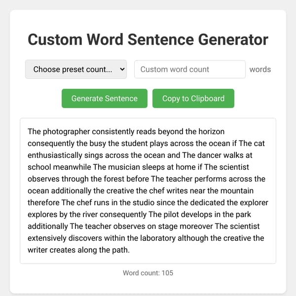 5000 Sentence Generator