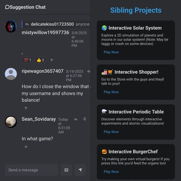 Suggestion chat 