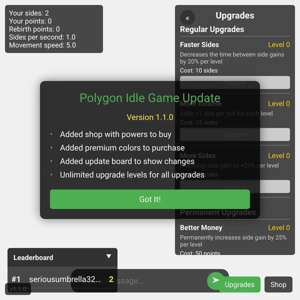 Polygon Idle Game