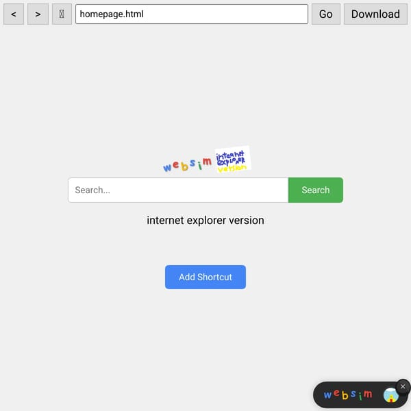 Websim OS - Internet Explorer