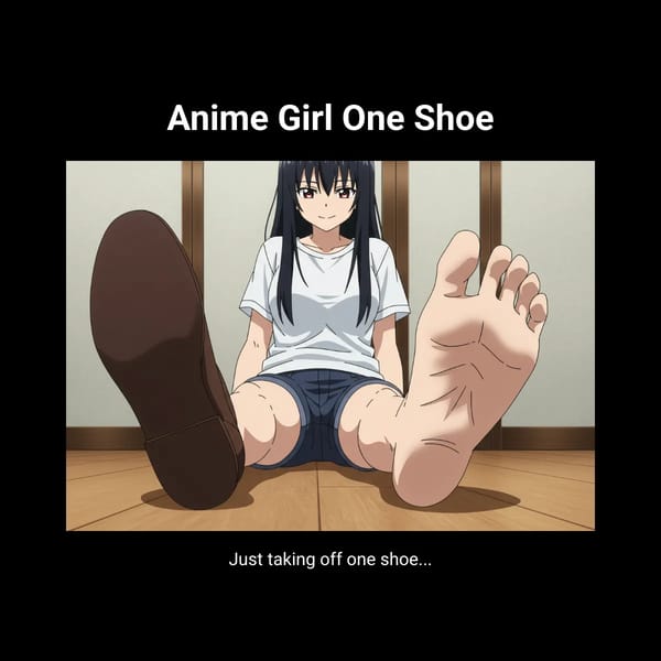 Anime Girl One Shoe