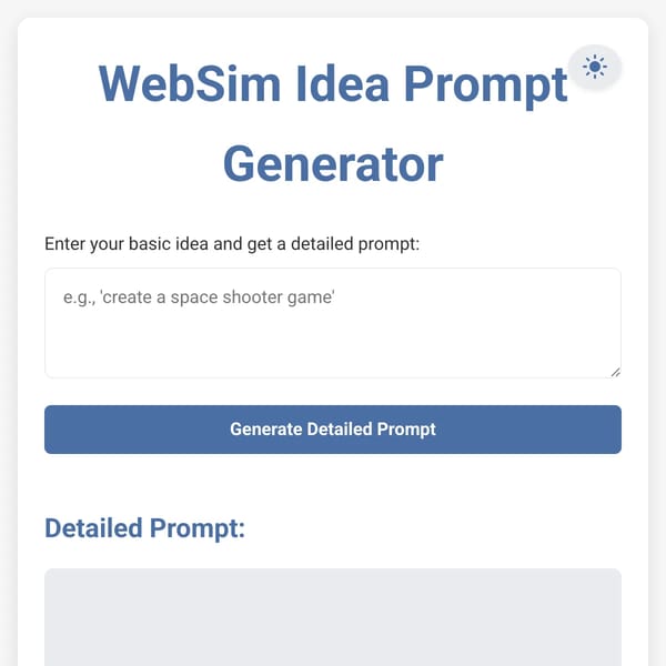WebSim Idea Prompt Generator