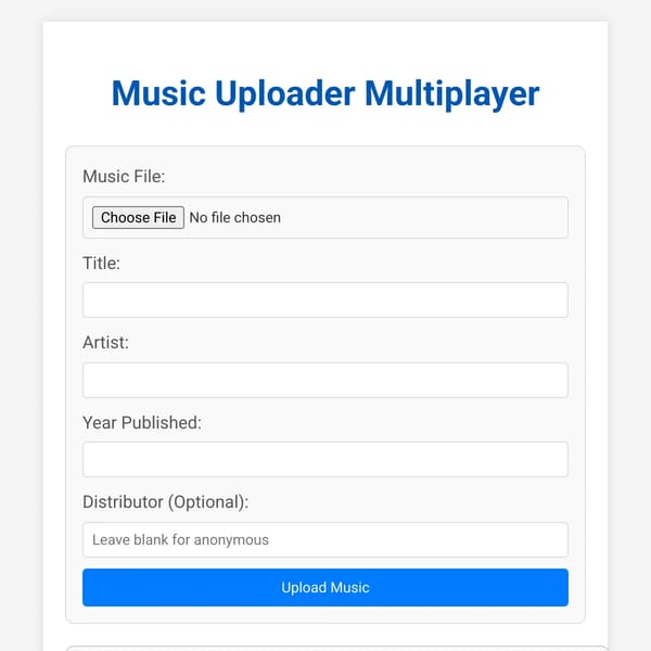 Music Uploader Multiplayer