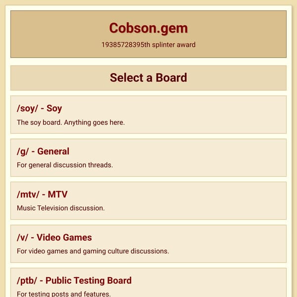 Cobson.gem Imageboard
