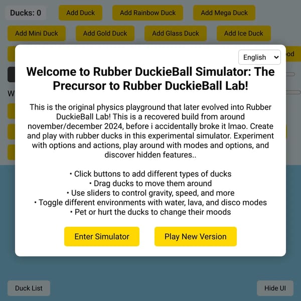 Rubber DuckieBall Lab!: Legacy Mode!