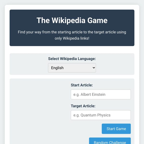 The Wikipedia Game