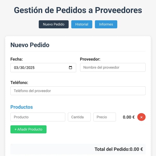 Sistema de Pedidos a Proveedores