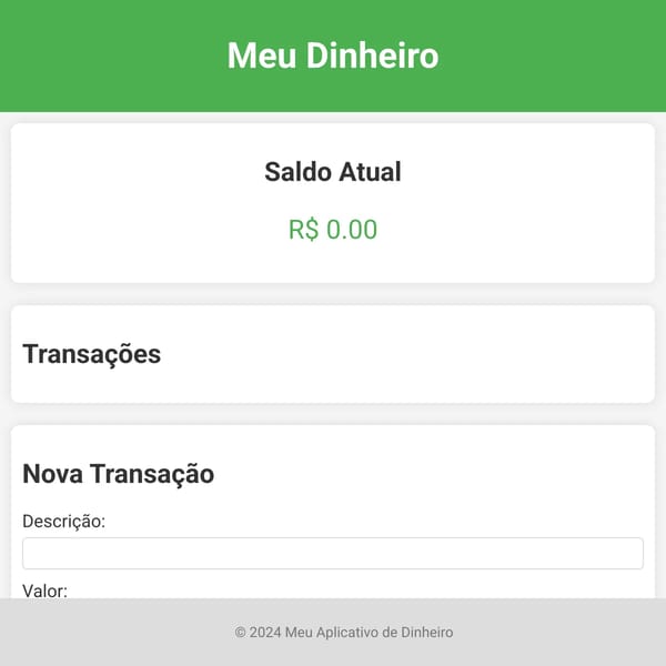 Aplicativo de Dinheiro