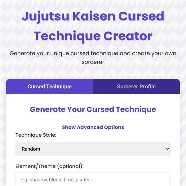 Jujutsu Kaisen Cursed Technique Creator