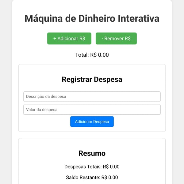 Máquina de Dinheiro Interativa