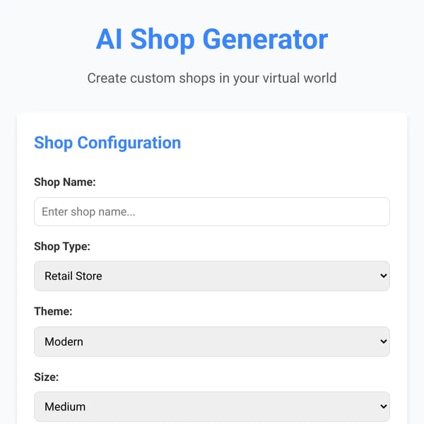 AI Shop Generator