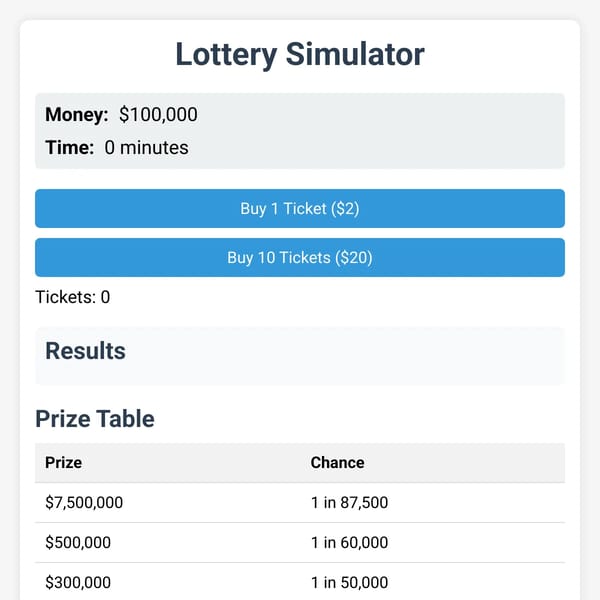Lottery Simulator