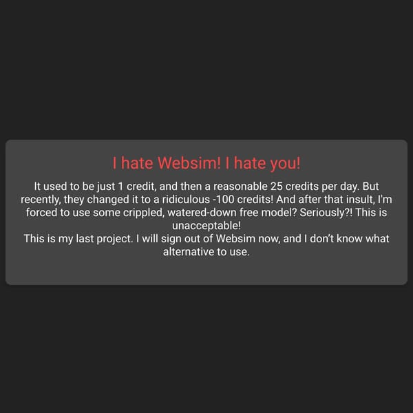 Websim Rant