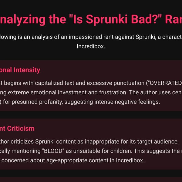 Sprunki Rant Repost