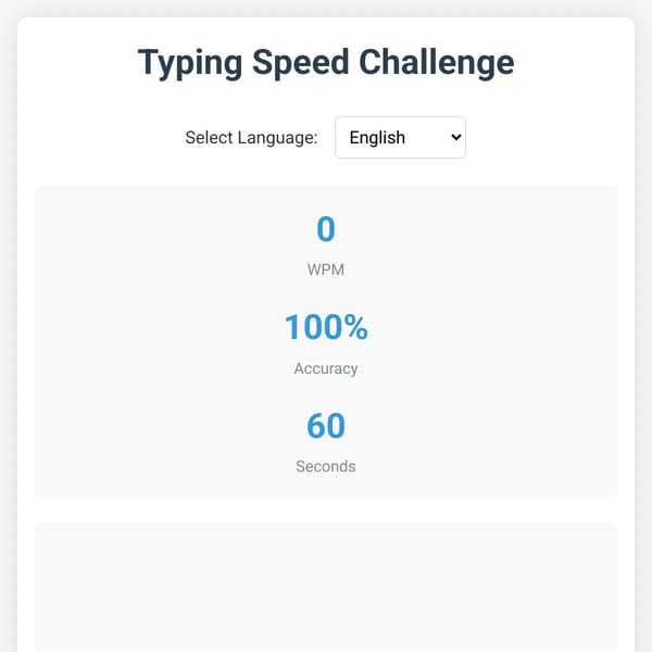 Typing Speed Challenge