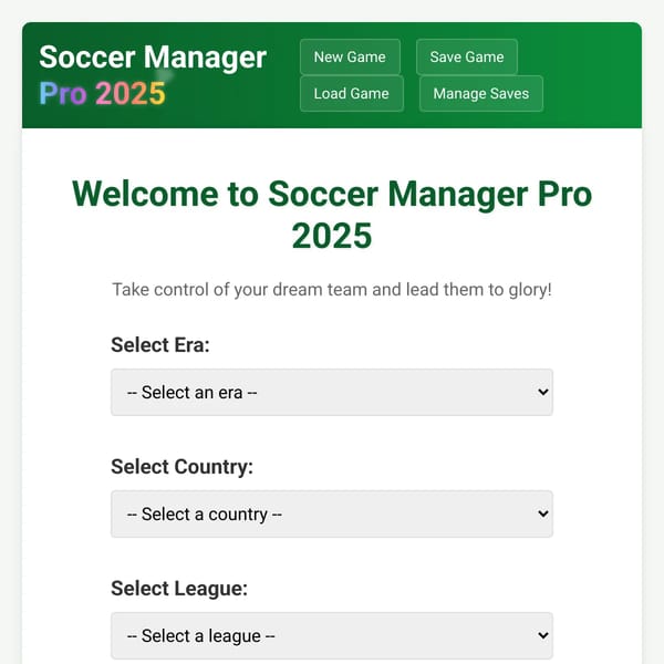 Soccer Manager PRO 2025 (BETA)