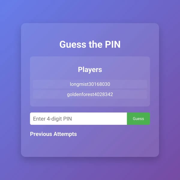Guess the PIN Multiplayer
