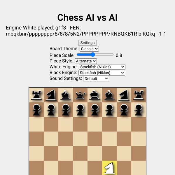 Chess Visualizer: Engine vs Engine