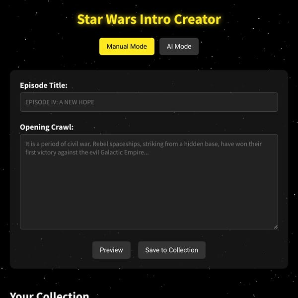 Star Wars Intro Creator