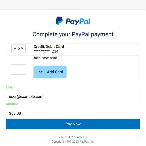 PayPal transaction
