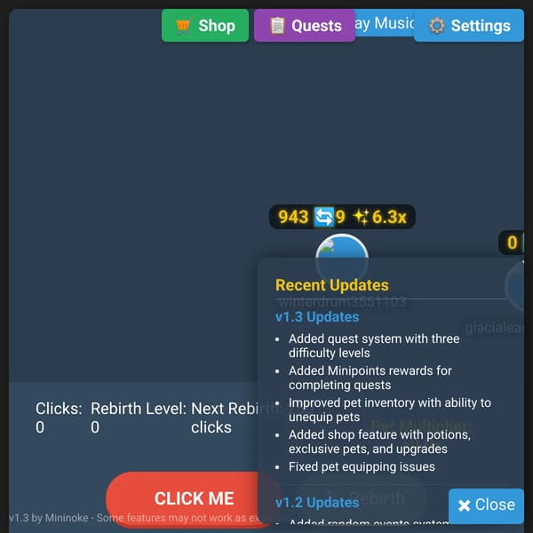 [1.3 Update] Simple Clicker Game