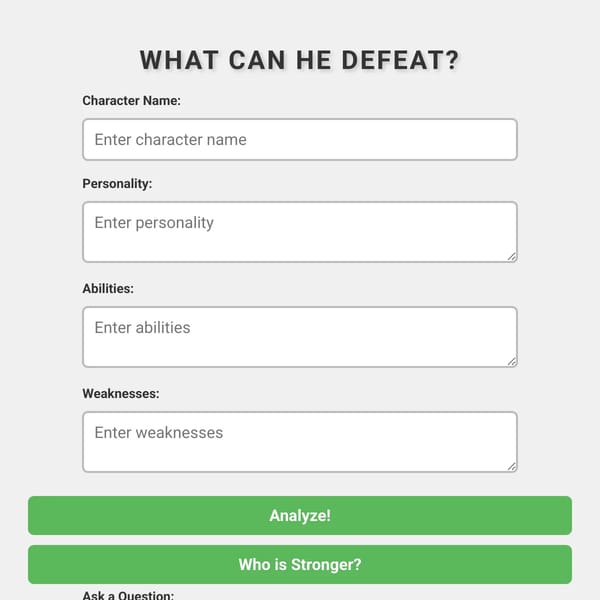 What Can He Defeat?