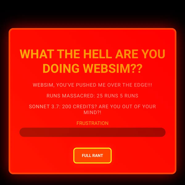 I am SO frustrated with websim