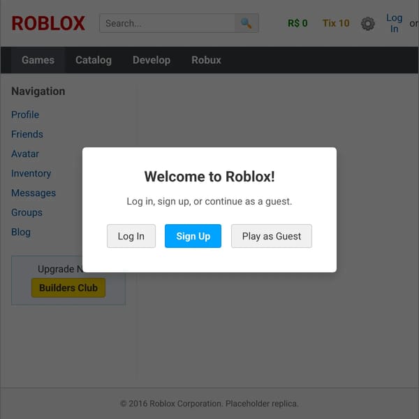 Roblox 2016 Replica