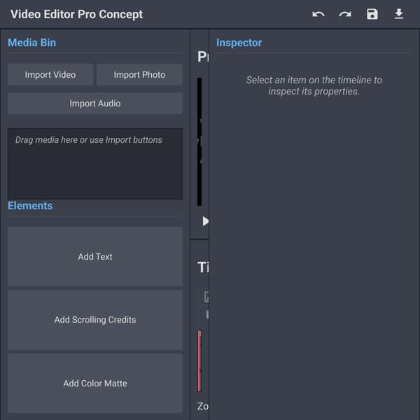 Complex Video Editor Concept