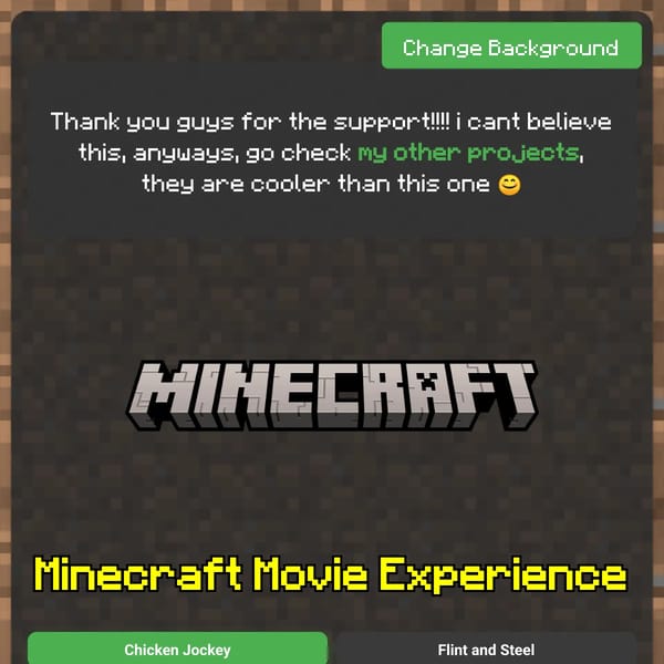 Minecraft Movie Experience