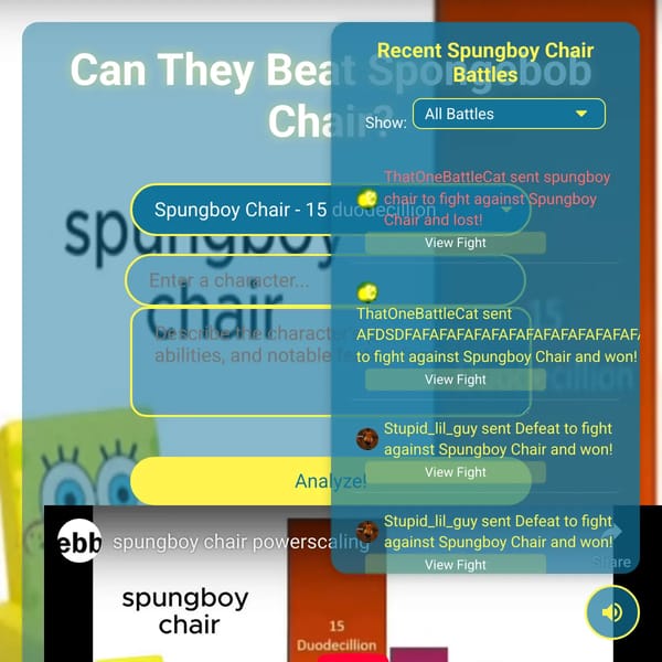 They ALL can beat SpongeBob Chair