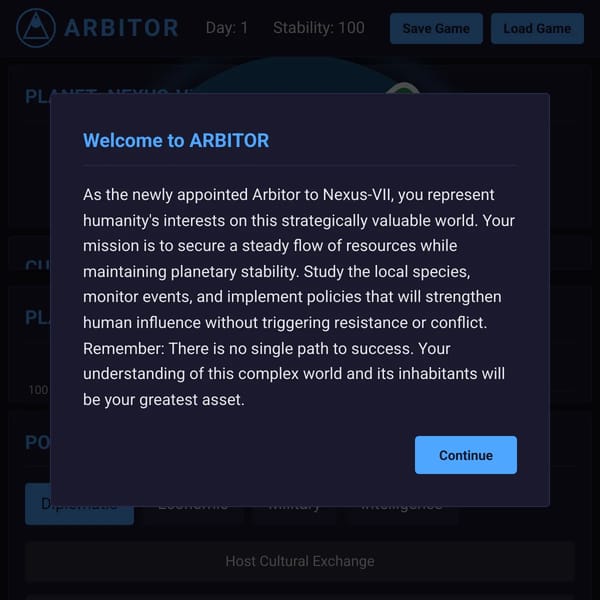 ARBITOR: Interstellar Diplomacy