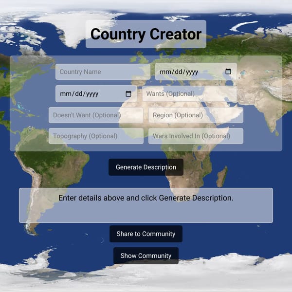 Country Creator ( V.1.1.1) (Bug fixed)