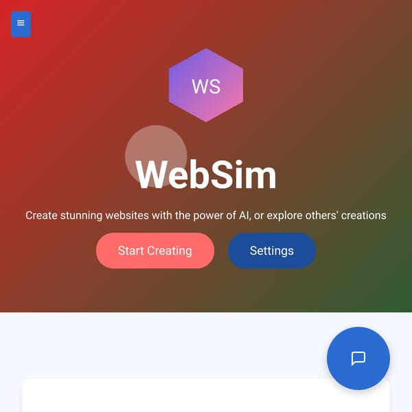 WebSim - Create & Explore AI-Generated Websites (Everythings not working).
