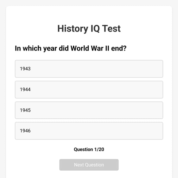 History IQ Test