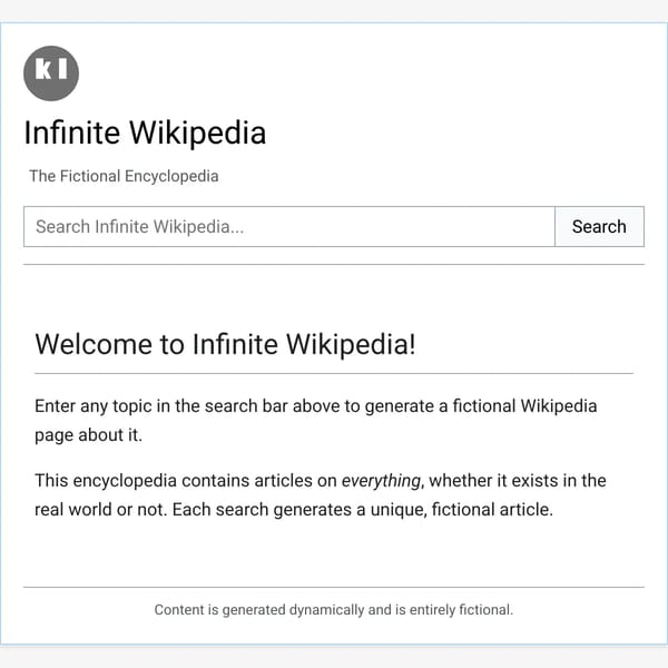 Infinite Wikipedia