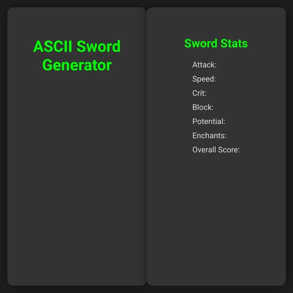 ASCII Sword Generator